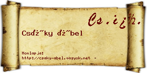 Csáky Ábel névjegykártya