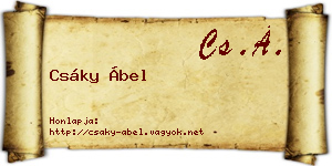 Csáky Ábel névjegykártya